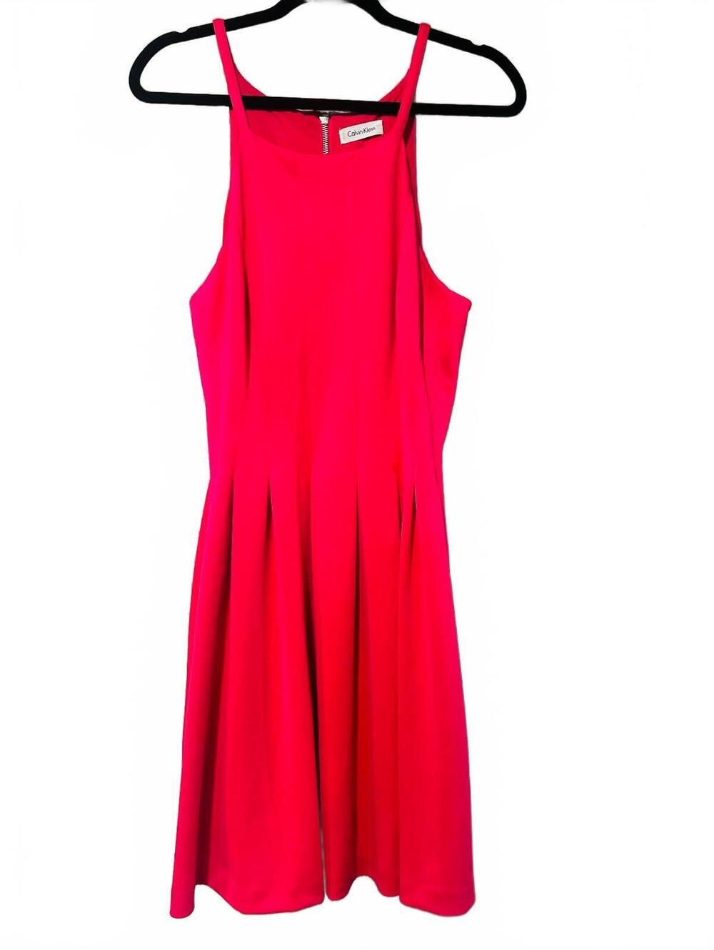 Calvin Klein hot pink sleeveless dress with pockets